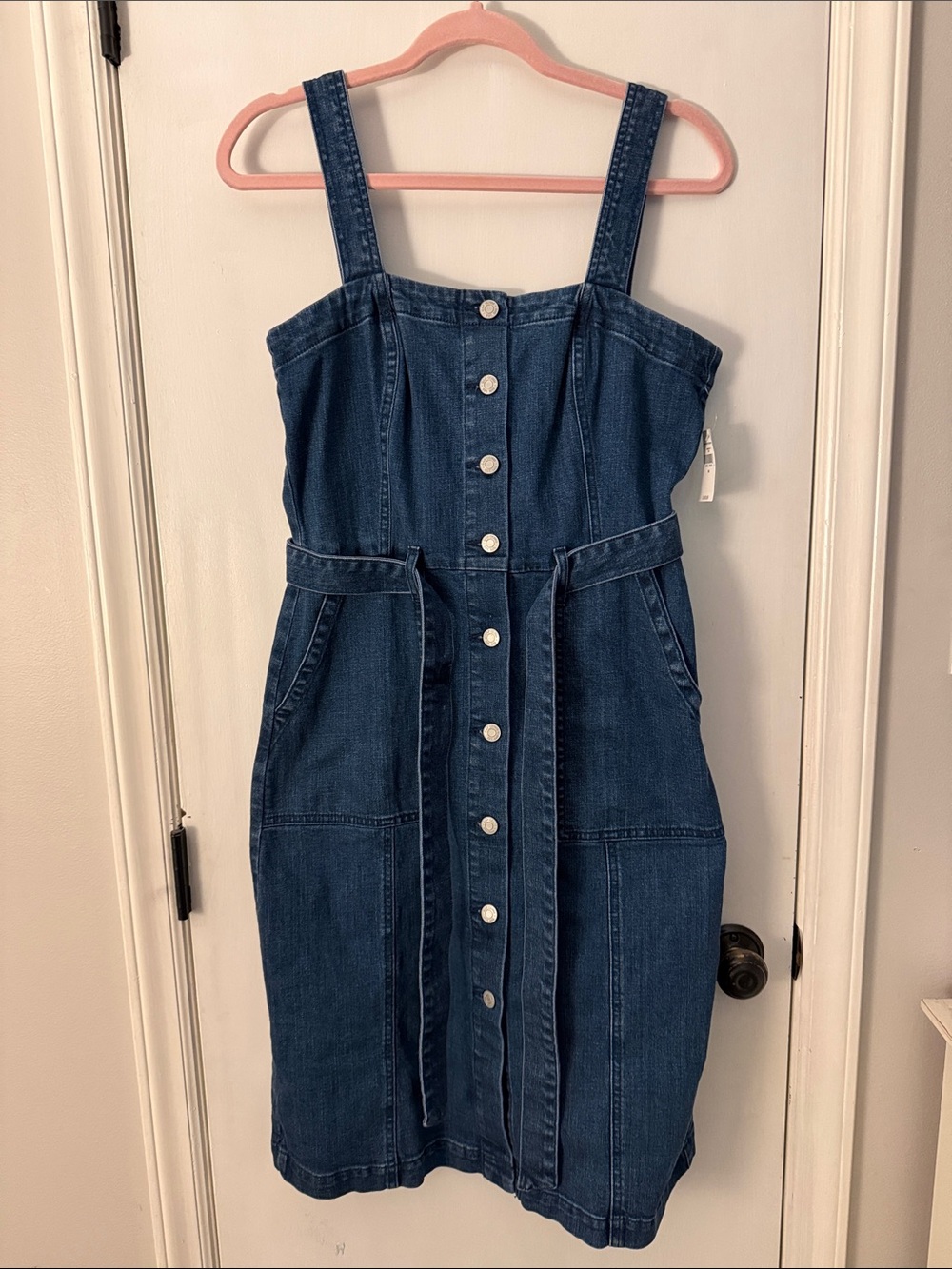 Gap Denim Button-Front midi dress